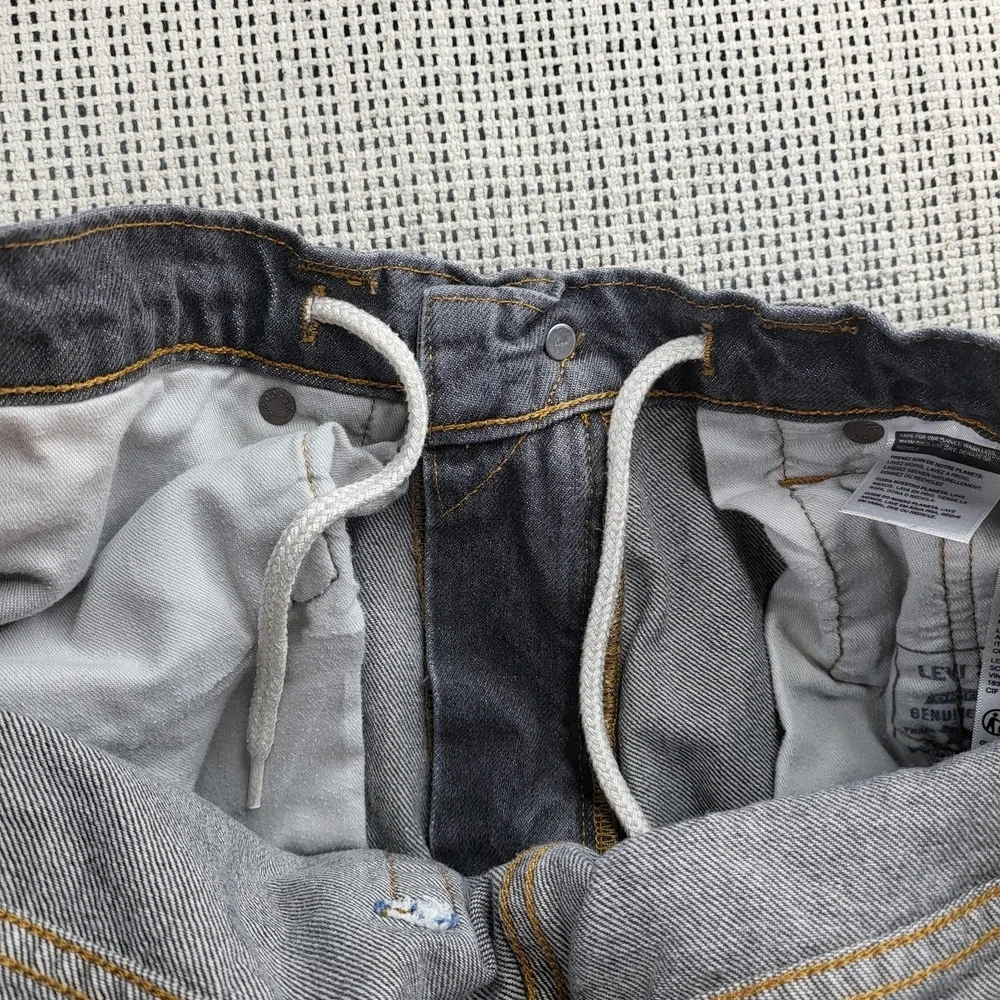 Levi's Jeans Mens 32x34 Washed‎ Black Super Baggy Drawstring Tapered A4298-0004